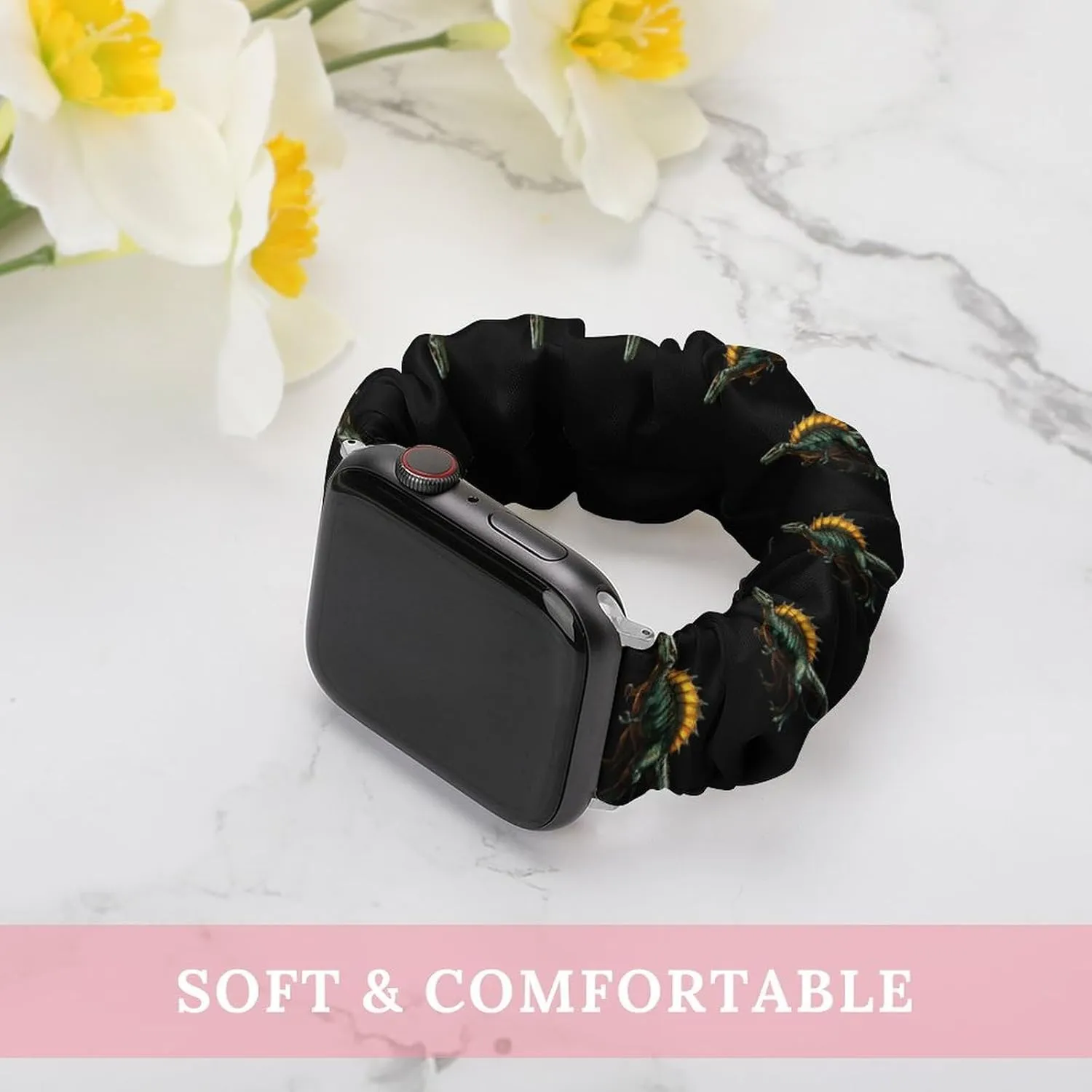 Green Dinosaur Fashion Watch Strap Scrunchies Wristbands Compatible With IWatch Series