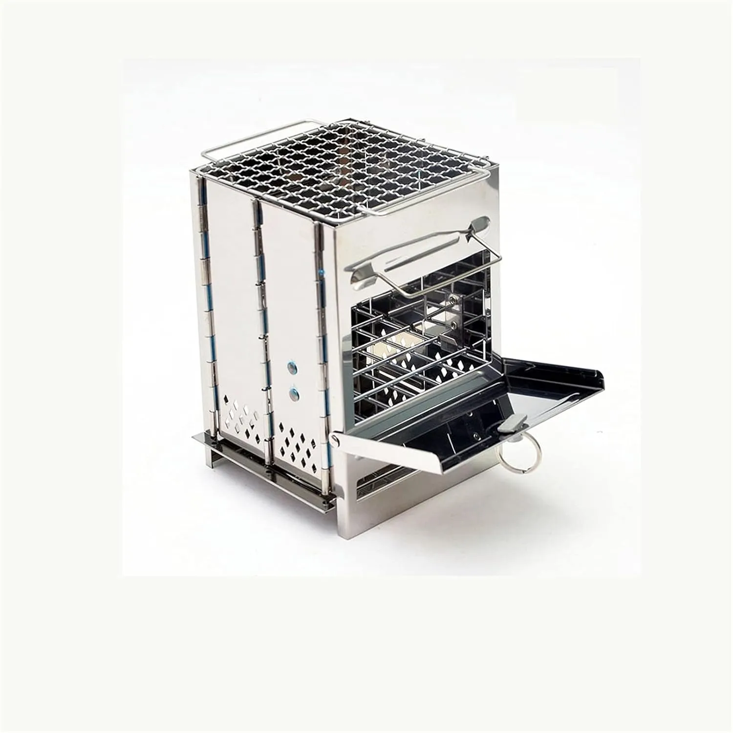 Grills STOVES Camping Backpacking Stove Portable Foldable Burning Wood Stove for Outdoor Hiking Picnic BBQ Stainless Steel