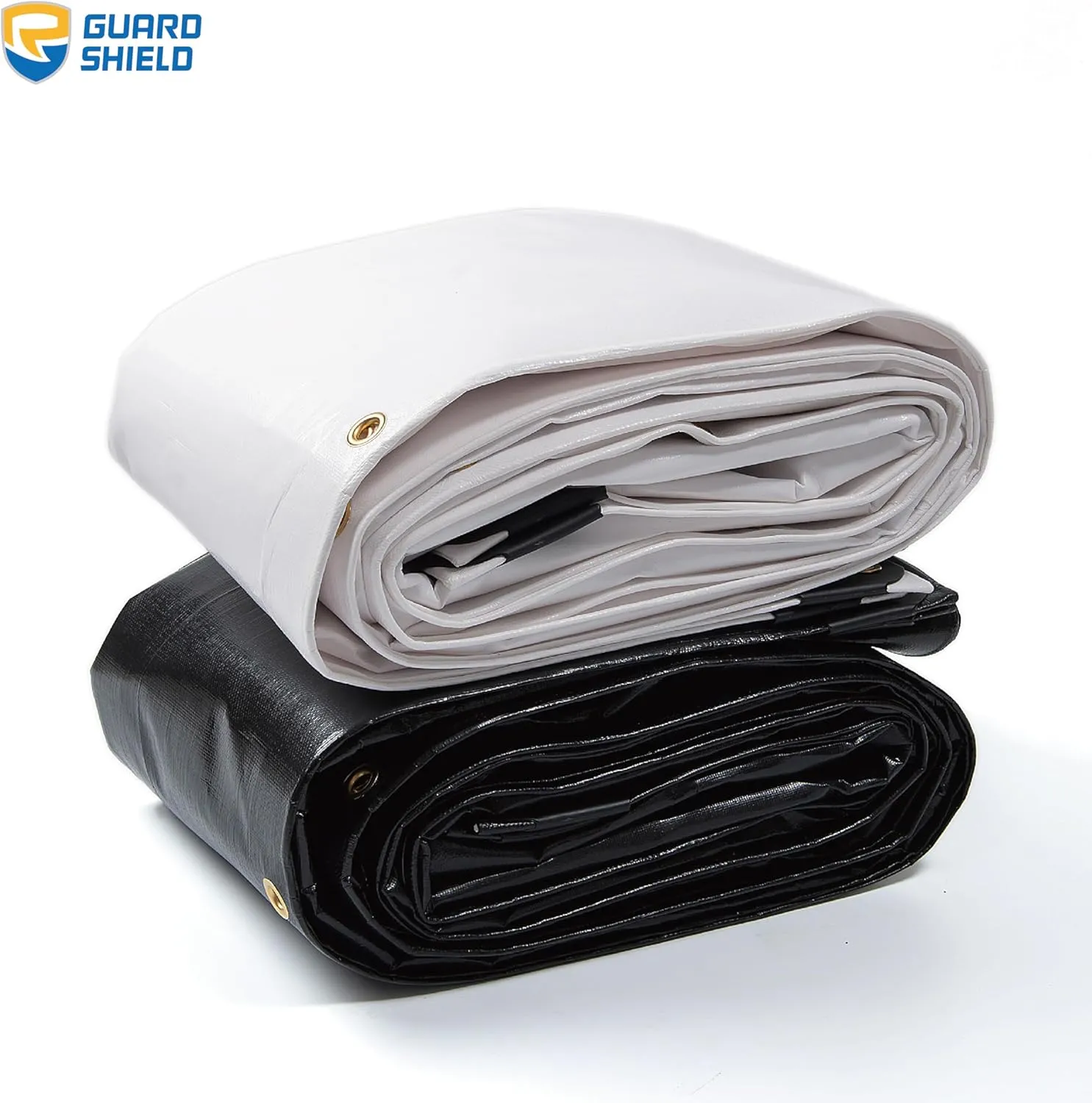 GUARD SHIELD Extreme Heavy Duty Black Poly Tarp 12x16 Feet Cover Waterproof Tarps 20mil Thick UV and Tear Resistant Tarpaulin
