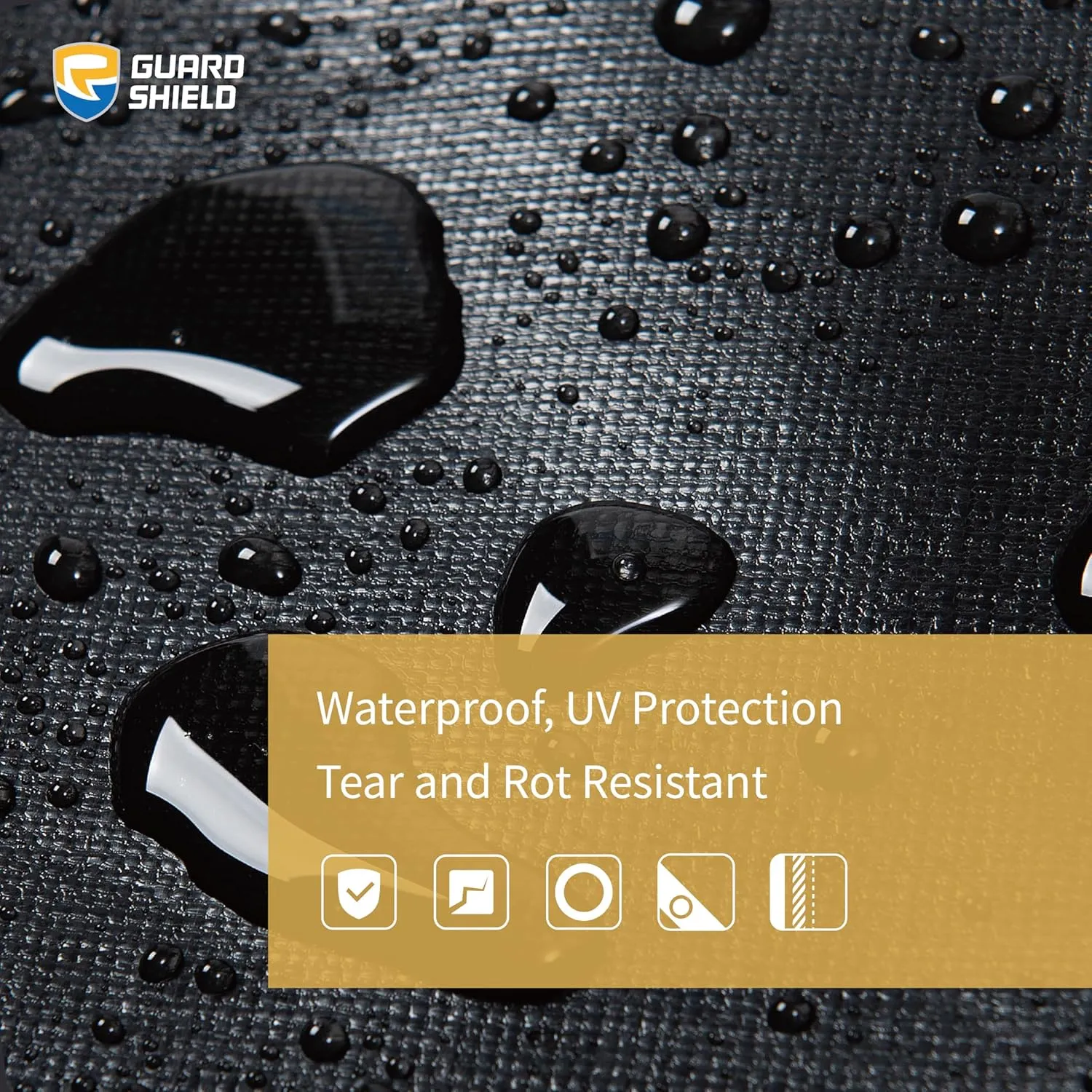 GUARD SHIELD Extreme Heavy Duty Black Poly Tarp 12x16 Feet Cover Waterproof Tarps 20mil Thick UV and Tear Resistant Tarpaulin