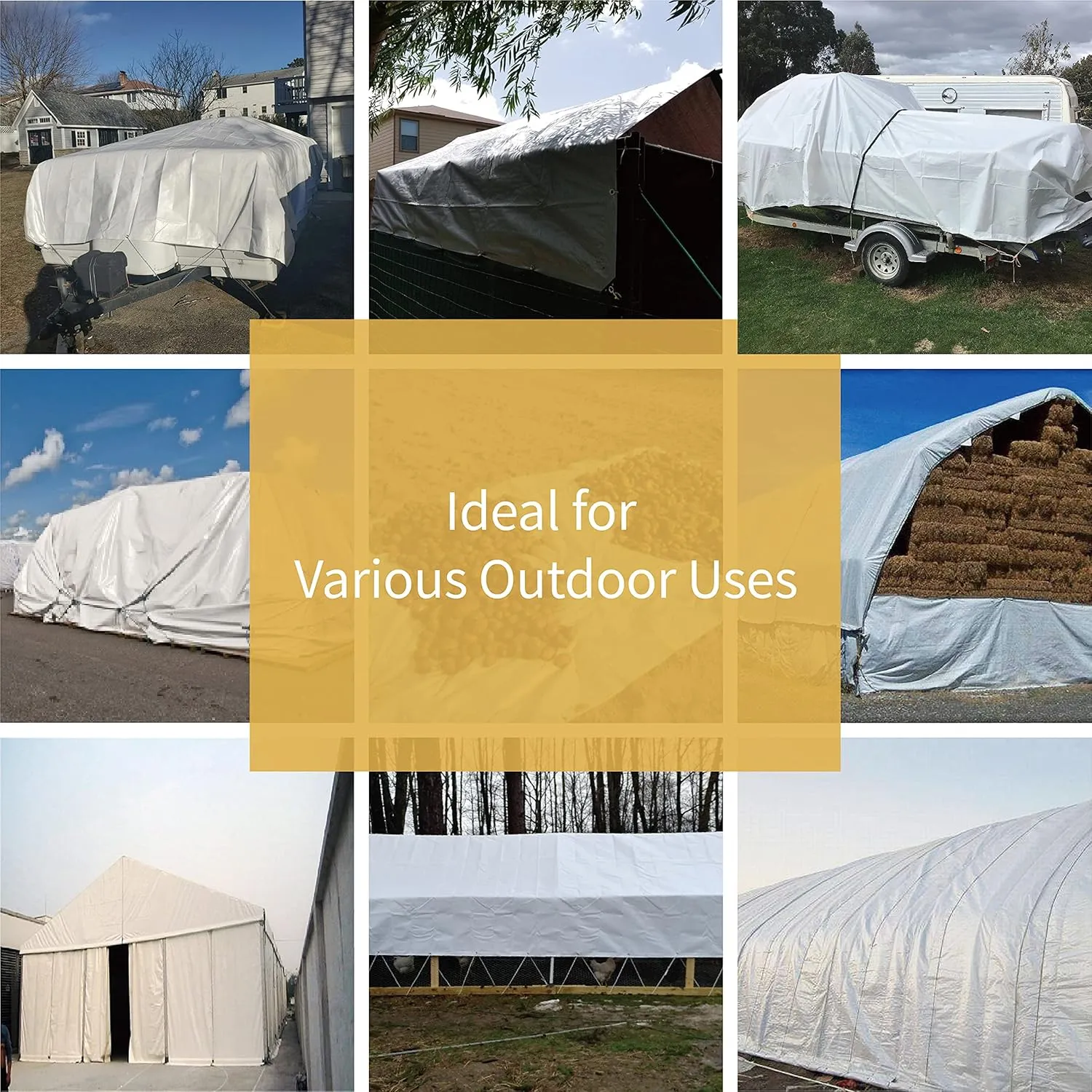 GUARD SHIELD Extreme Heavy Duty White Poly Tarp 10x20 Feet Cover Waterproof Tarps 20mil Thick UV and Tear Resistant Tarpaulin
