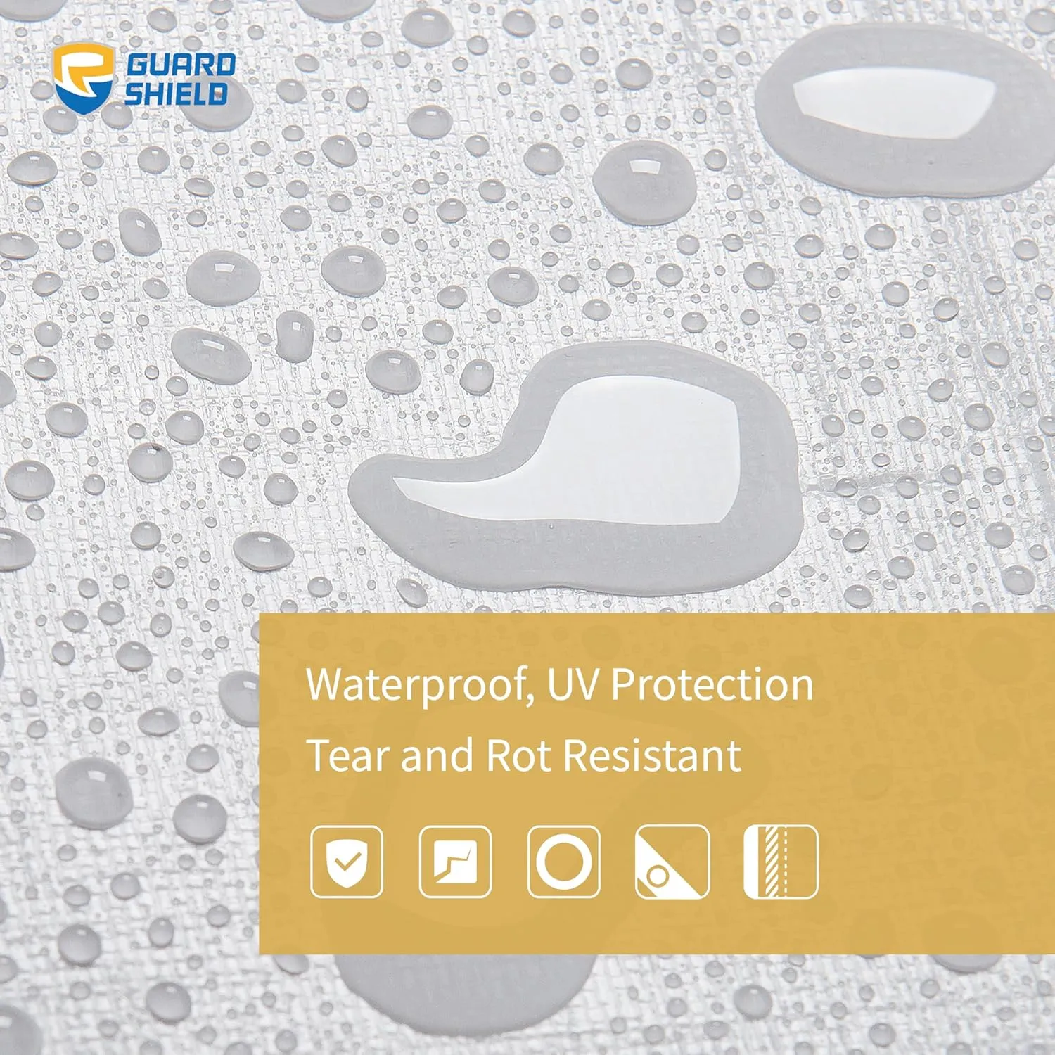 GUARD SHIELD Extreme Heavy Duty White Poly Tarp 10x20 Feet Cover Waterproof Tarps 20mil Thick UV and Tear Resistant Tarpaulin