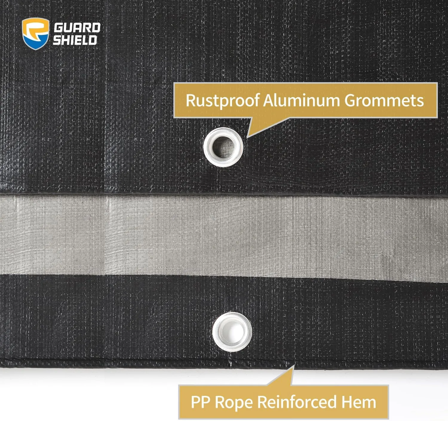 GUARD SHIELD Super Heavy Duty Black/Silver Ploy Tarp Cover 20x30 Feet Waterproof Tarps 16mil Thick UV and Tear Resistant Tarpualin