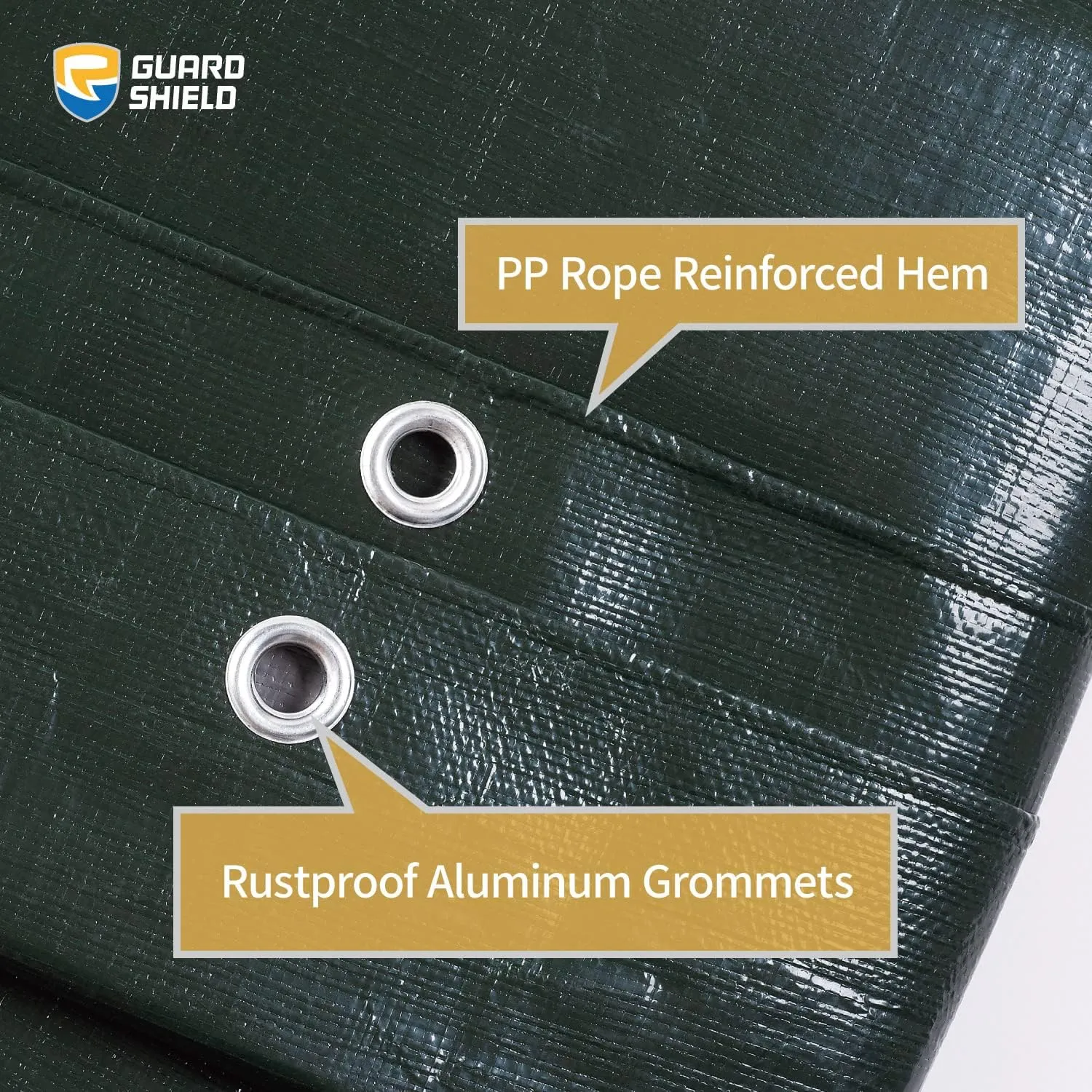 GUARD SHIELD Super Heavy Duty Green/Silver Poly Tarp Cover 20x30 Feet Waterproof 16mil Thick UV and Tear Resistant Tarpaulin with Grommets and Reinforced Edges