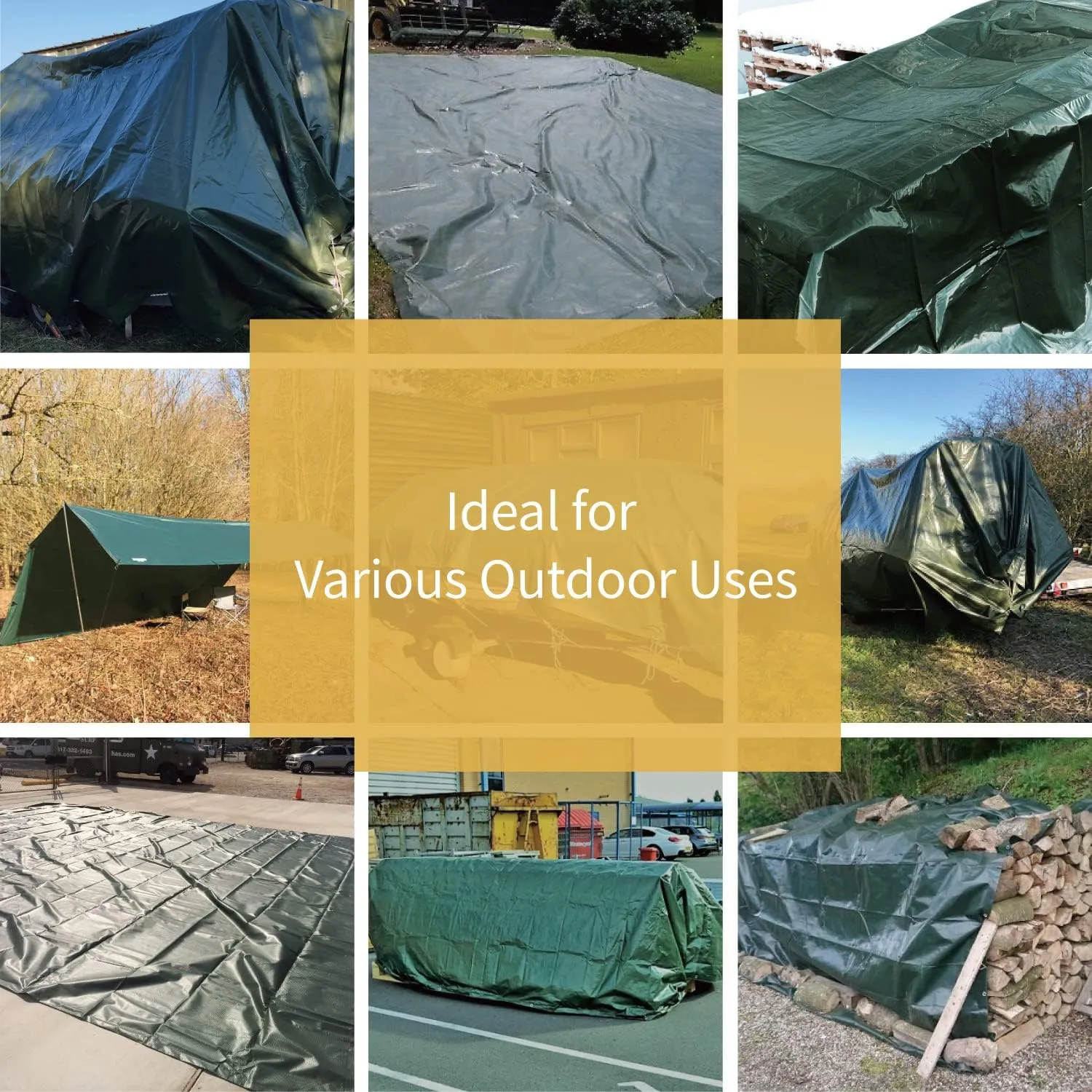 GUARD SHIELD Super Heavy Duty Green/Silver Poly Tarp Cover 20x30 Feet Waterproof 16mil Thick UV and Tear Resistant Tarpaulin with Grommets and Reinforced Edges