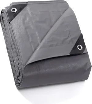 GUARD SHIELD Tarp Waterproof Heavy Duty Matte Grey Tarp 20x20 Feet Large UV Resistant Tarps Cover Outdoor 11mil
