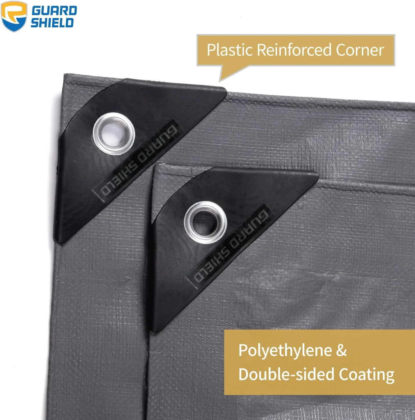 GUARD SHIELD Tarp Waterproof Heavy Duty Matte Grey Tarp 20x20 Feet Large UV Resistant Tarps Cover Outdoor 11mil