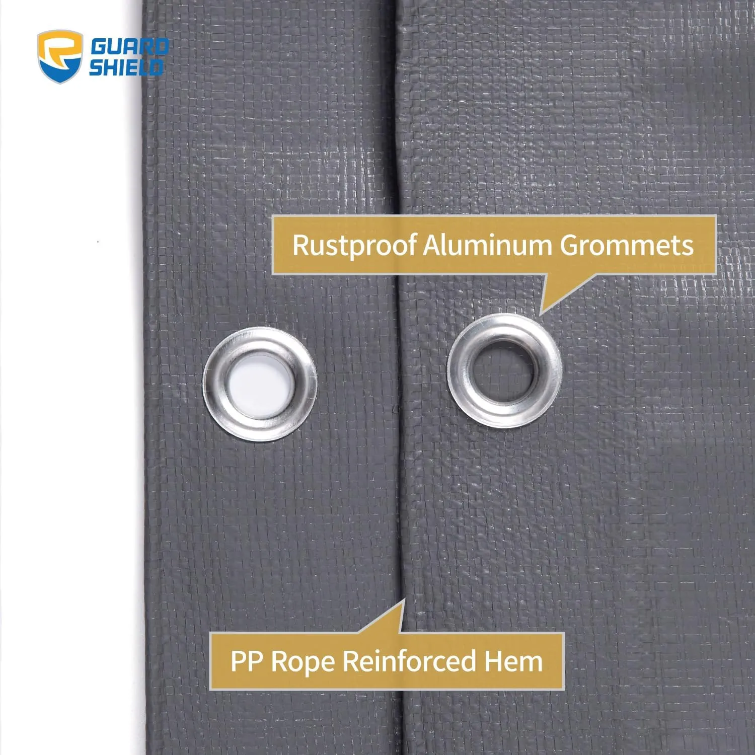 GUARD SHIELD Tarp Waterproof Heavy Duty Matte Grey Tarp 20x20 Feet Large UV Resistant Tarps Cover Outdoor 11mil