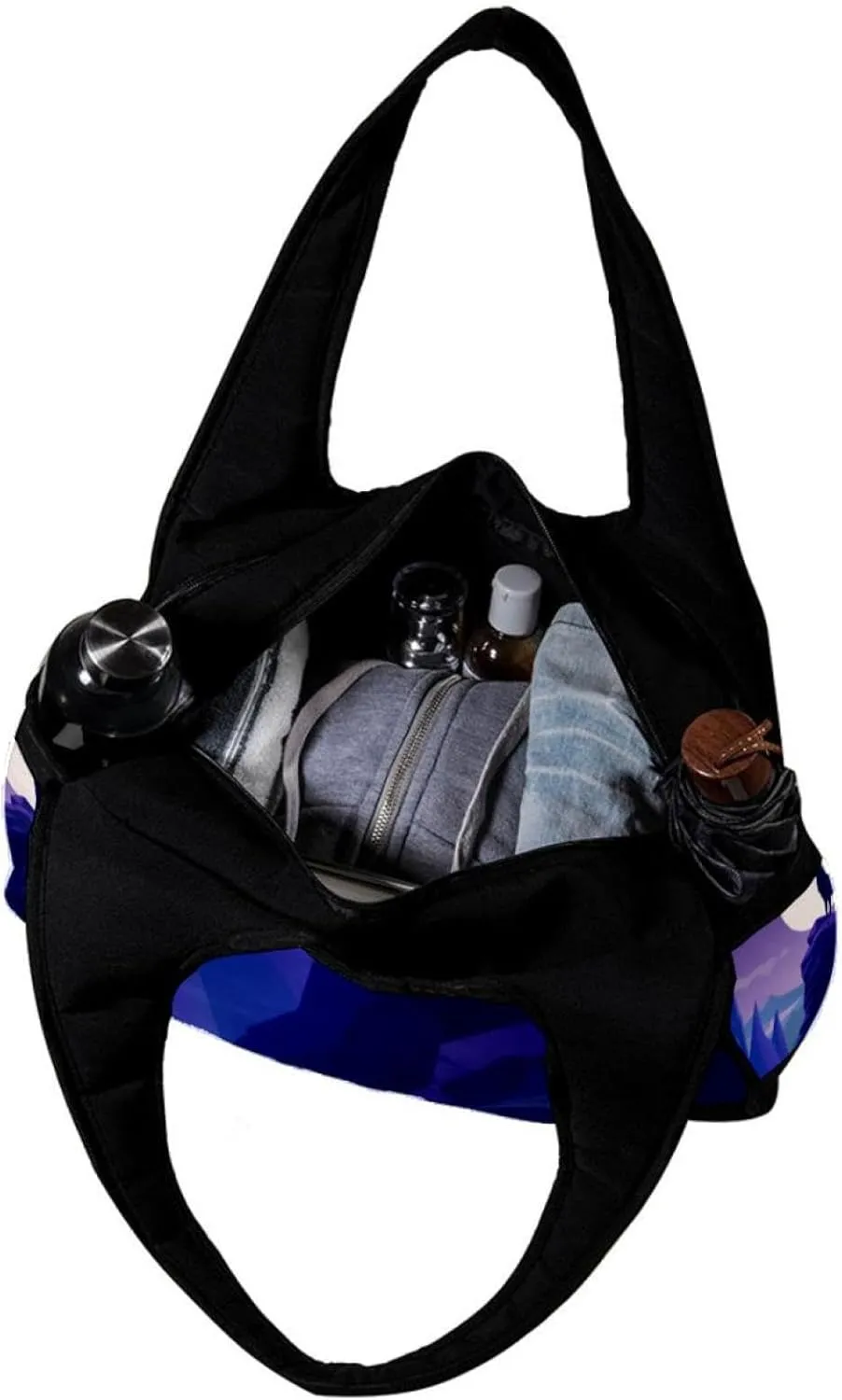 Gym Bag for Women,Small Gym Bag for Men,Wolf Night Moon,Overnight Bag