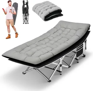 HABUTWAY Camping Cot, Portable Camping Cot for Adult, 28" Wide Sleeping Cot Max Load 600LBS with Thick Mattress and Carry Bag, Portable Camping Bed for Outdoor Camping/Office, Home Nap