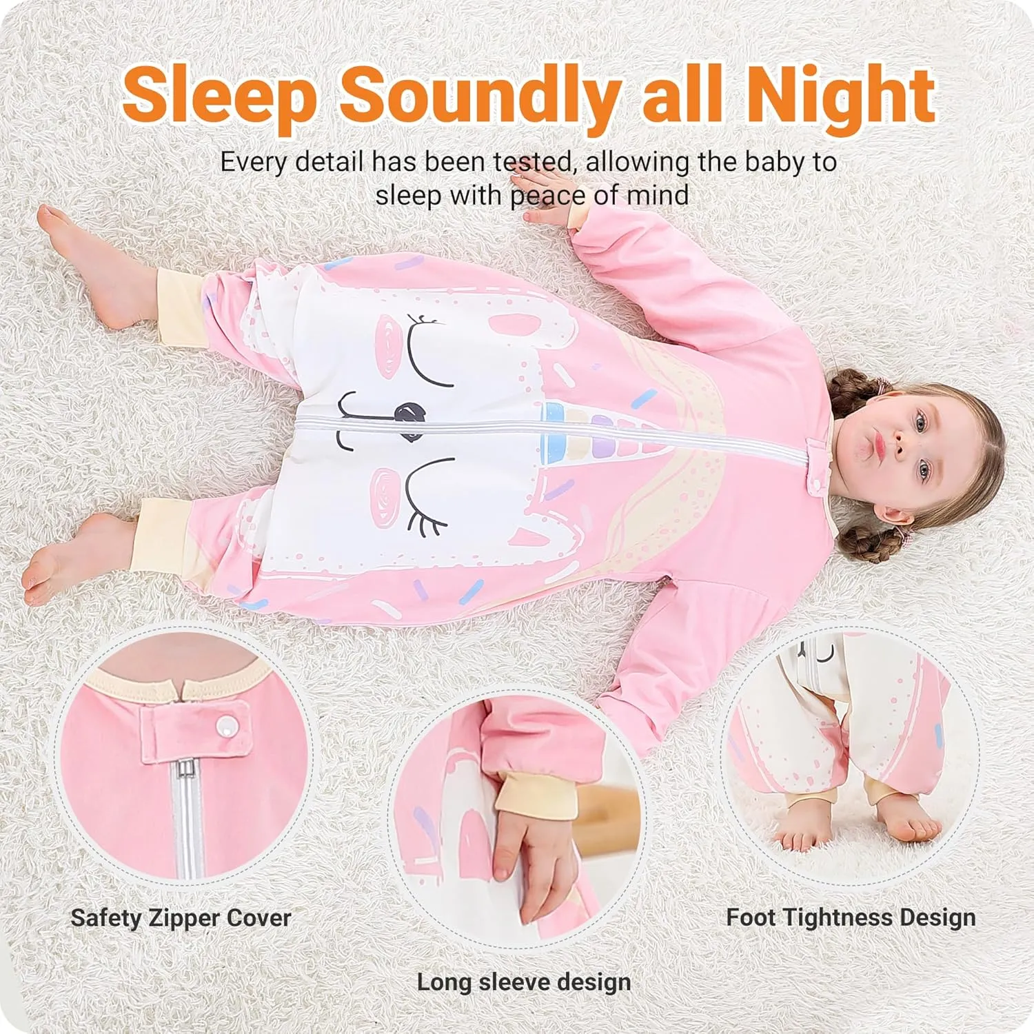 HAHASHOW Baby Sleeping Sack Sleeveless, Toddler Sleeping Bag with Legs, Swaddle Wearable Blanket