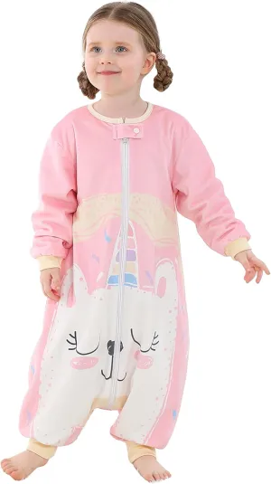 HAHASHOW Baby Sleeping Sack Sleeveless, Toddler Sleeping Bag with Legs, Swaddle Wearable Blanket