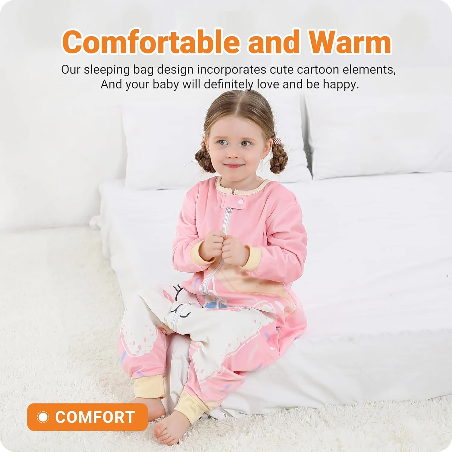 HAHASHOW Baby Sleeping Sack Sleeveless, Toddler Sleeping Bag with Legs, Swaddle Wearable Blanket