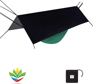Hammock Bliss Extra Large Rain Fly - Waterproof Tent Tarp, Rain Fly and Hammock Shelter to Cover Your Hammock & Your Gear – Massive Coverage to Make Hammock Camping A Dry Rain Free Experience