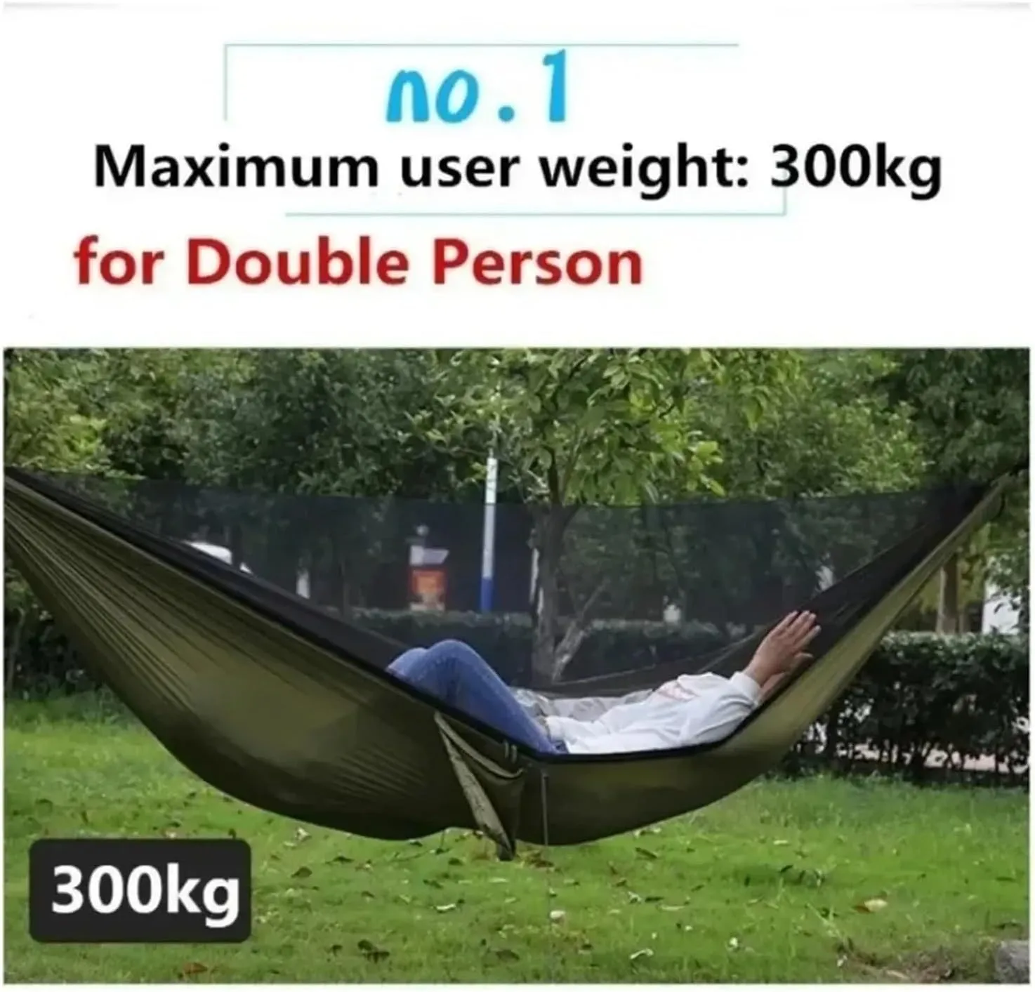 Hammock Outdoor Portable Quick Opening Mosquito Proof Swing Camping Adult Thick Hanging Chair Anti Rollover for Terrace, Outdoor(Black)
