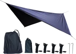 Hammock Rain Fly Waterproof 11.8 X 9.5 Ft Lightweight Hammock Tarp,210T Ripstop Tent Tarp for Camping, Backpacking, Hiking (Color : Black, Size : 360 * 290cm)