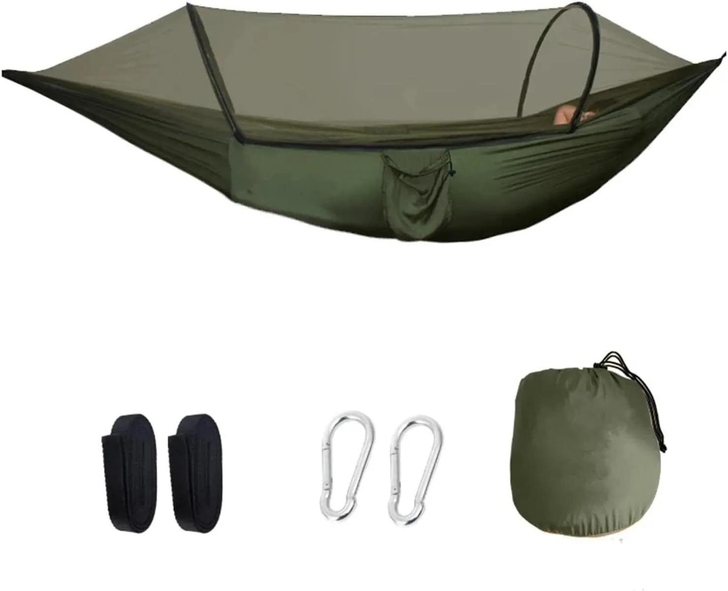 Hammock with Mosquito Net Camping Hanging Hammocks Lightweight Tree Straps Swinging Bed for Outdoor Portable for Terrace, Outdoor