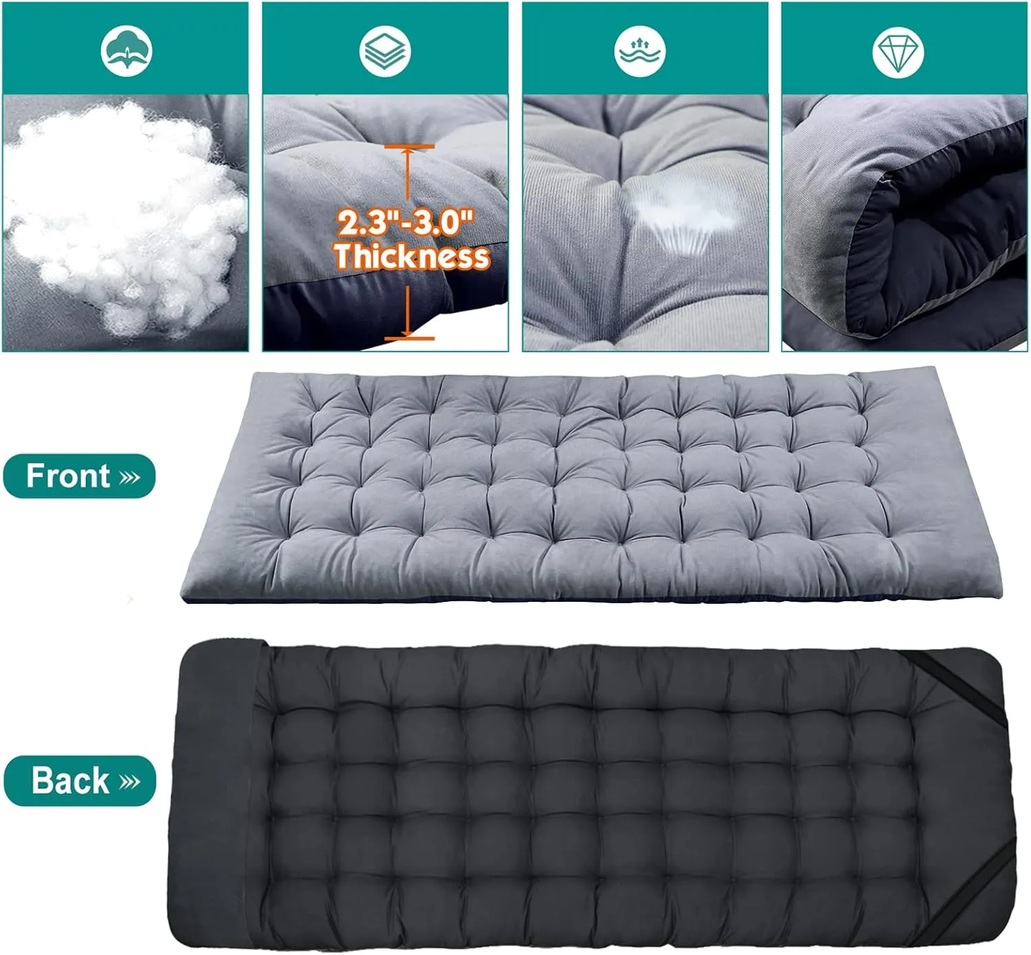 H&ZT Oversized Adults Sleeping Camping Cot with Mattress, Camping Portable Bed Frame Cot for Guests Adults Rollaway Bed