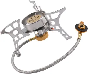 Happyyami Windproof Camping Stove Compact Burner for Outdoor Portable Gas Stove High-temperature Cooking