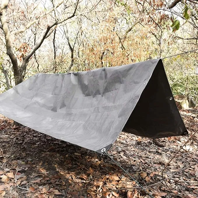 Heavy Duty 10 Mil Tarp Cover Waterproof UV Resistant Tarpaulin Used for Outdoor, Hunting, Camping, Backpacking, Canopy Tent, Ground Tarp, Cover Boat, Motorcycles, Roofs, Wood