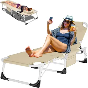 Heavy Duty Folding Camping Cot for Adults - 3-in-1 Adjustable Bed with Mattress & Carry Bag for Guest Sleep, Home, Office, Vacation, Hospital Use