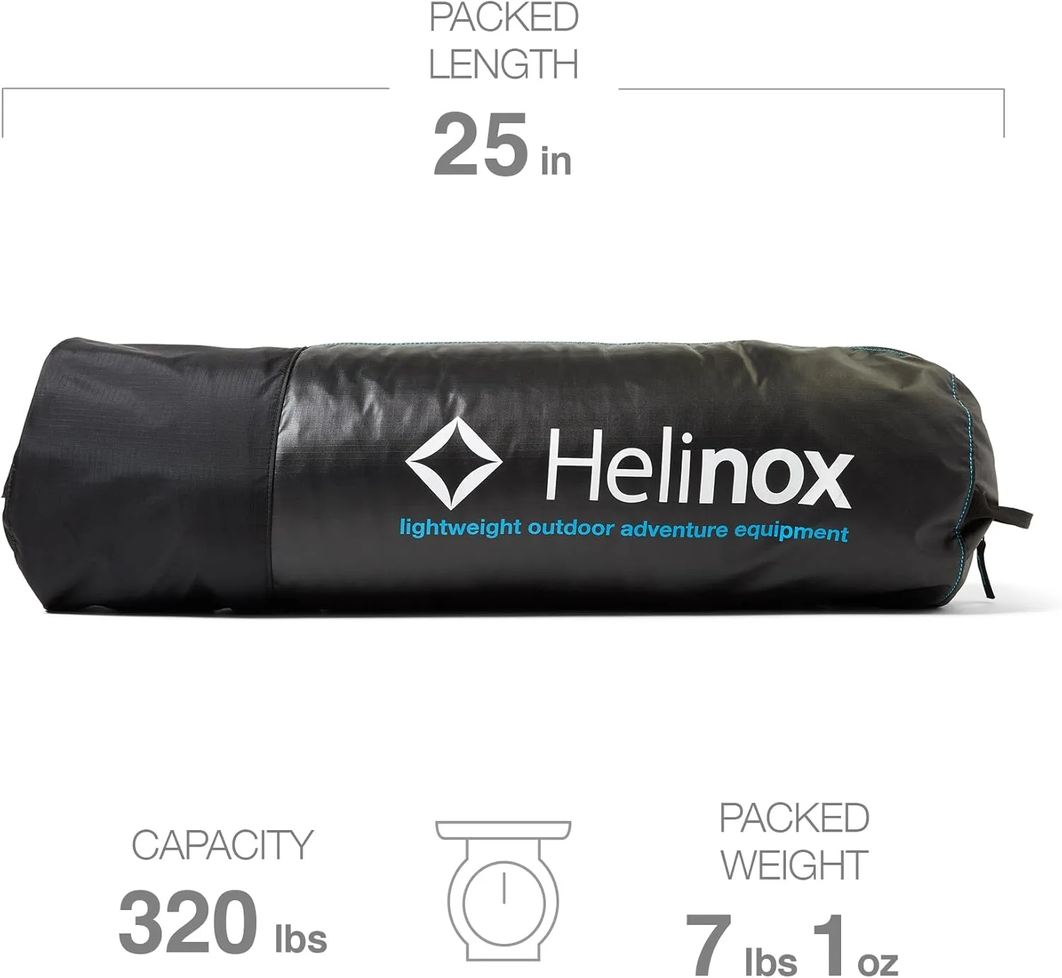 Helinox Cot One Convertible Insulated | Four-Season Performance in a Streamlined, Supportive, Packable Camping cot (Black)