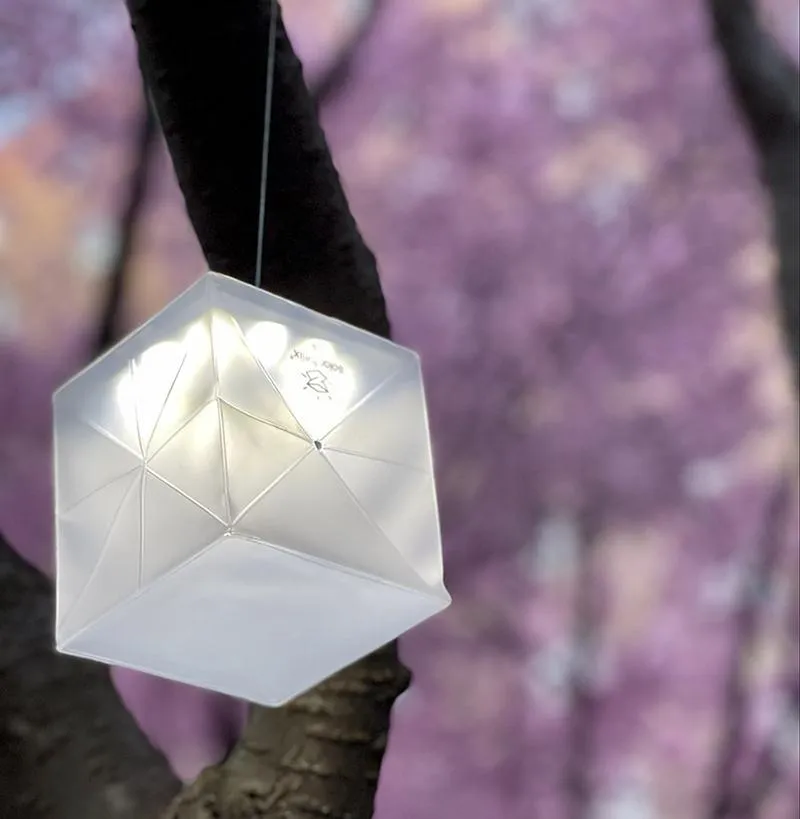 Helix Hybrid Collapsible Solar-Powered Origami Lantern