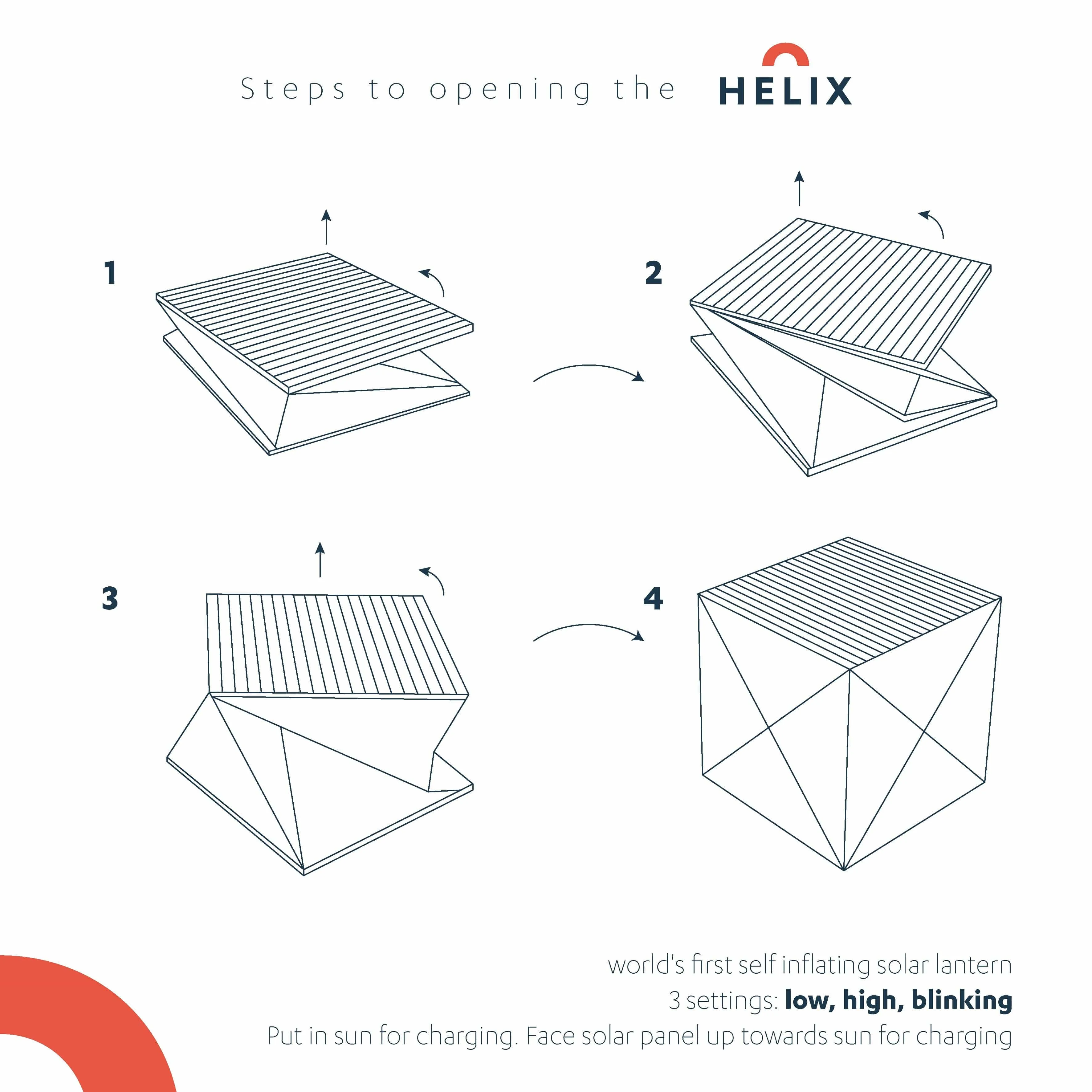 Helix Hybrid Collapsible Solar-Powered Origami Lantern