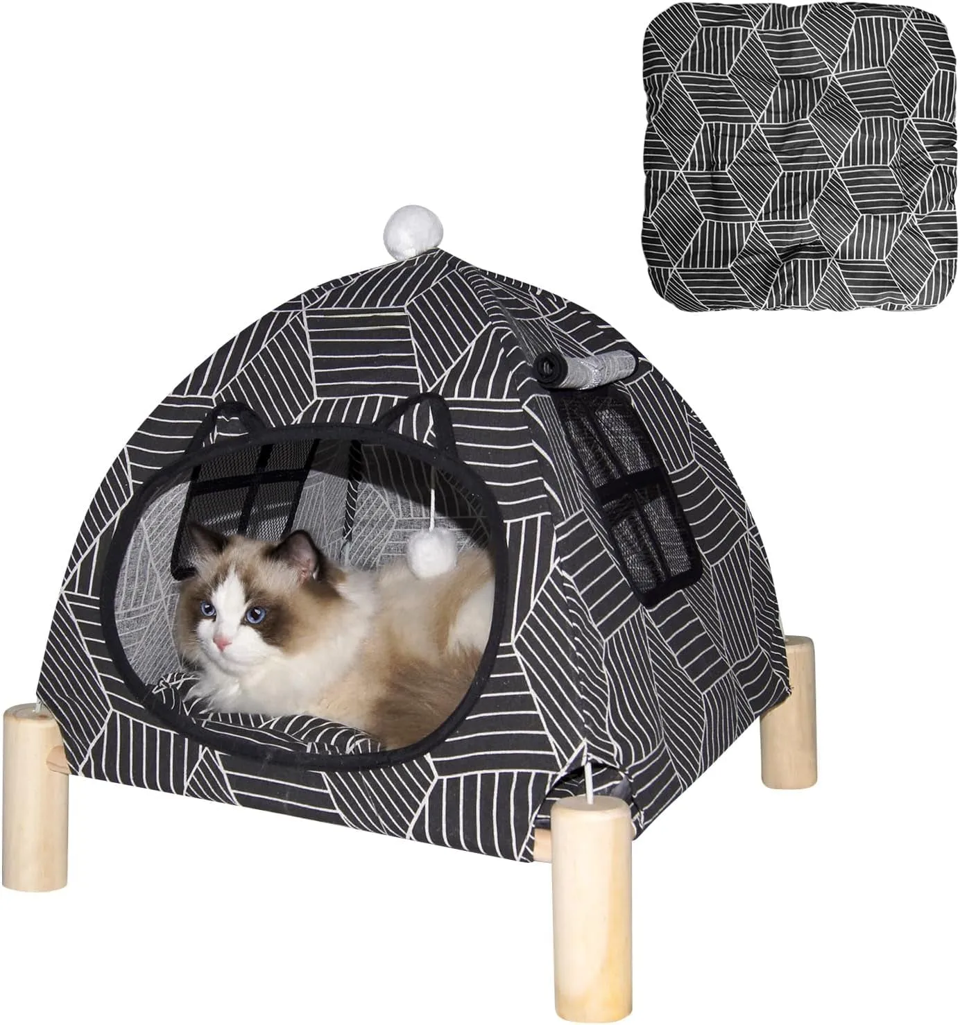 Hexagonal Foldable Outdoor Dog Bed – Cooling Elevated Cot