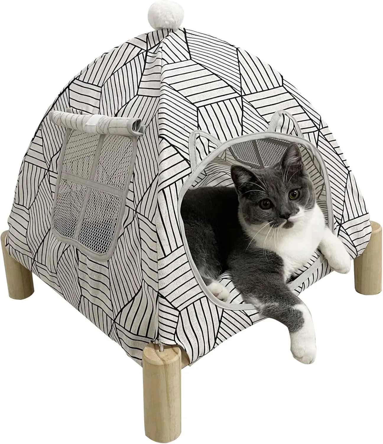 Hexagonal Foldable Outdoor Dog Bed – Cooling Elevated Cot