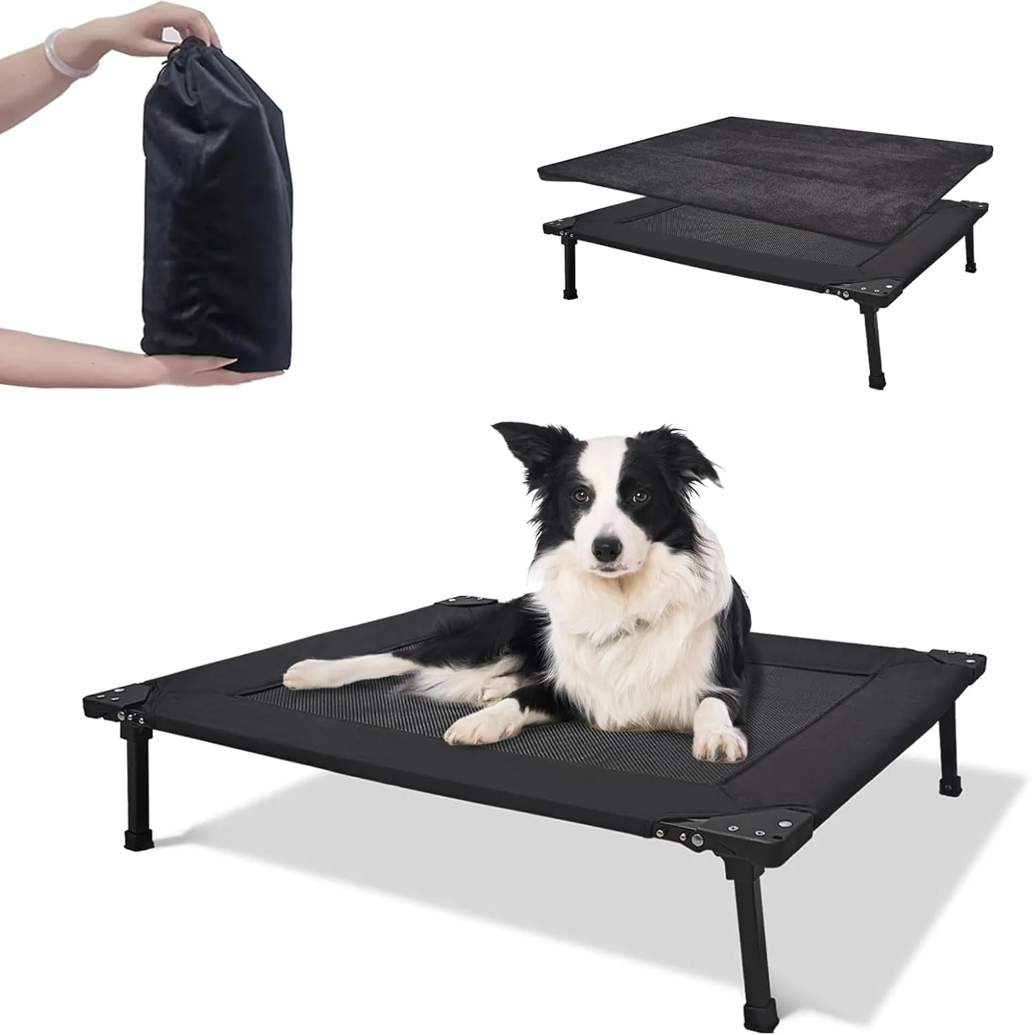 Hexagonal Foldable Outdoor Dog Bed – Cooling Elevated Cot