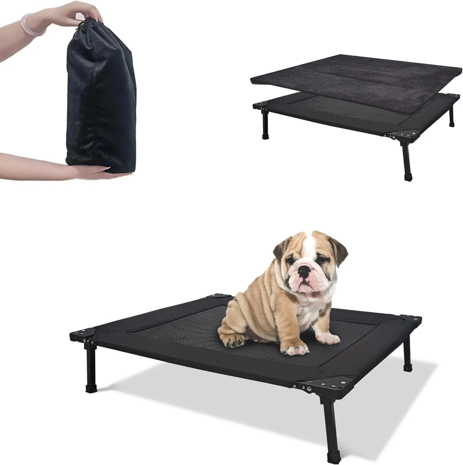 Hexagonal Foldable Outdoor Dog Bed – Cooling Elevated Cot