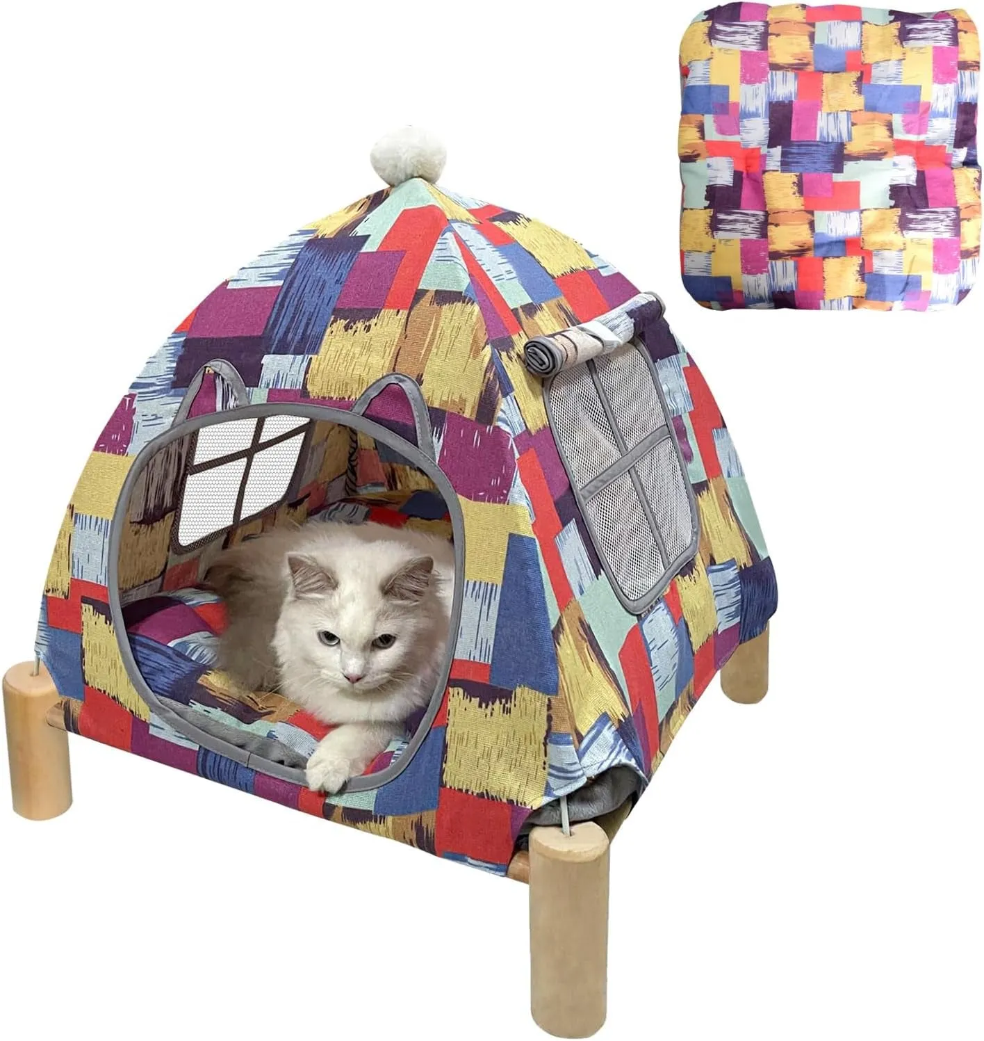 Hexagonal Foldable Outdoor Dog Bed – Cooling Elevated Cot