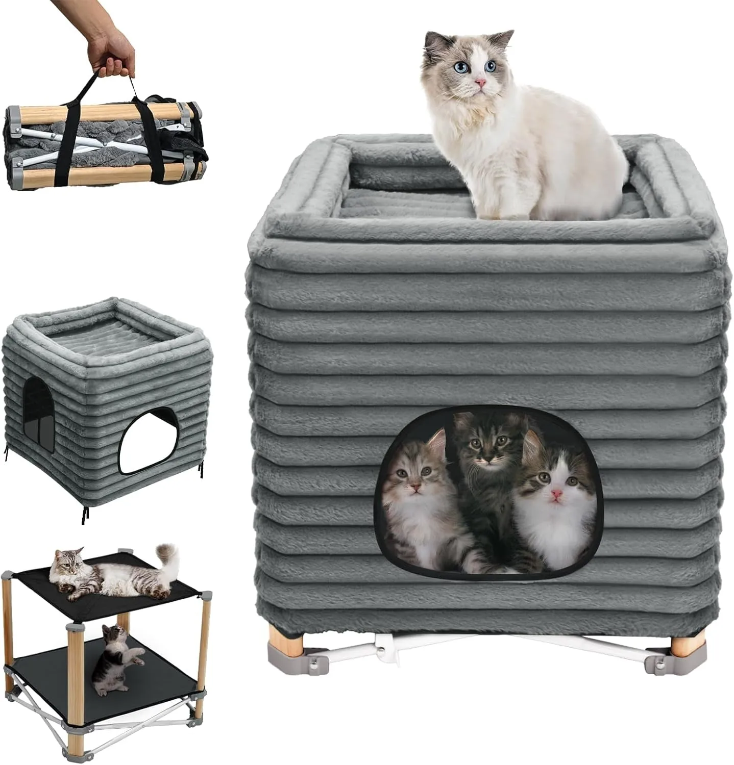 Hexagonal Foldable Outdoor Dog Bed – Cooling Elevated Cot