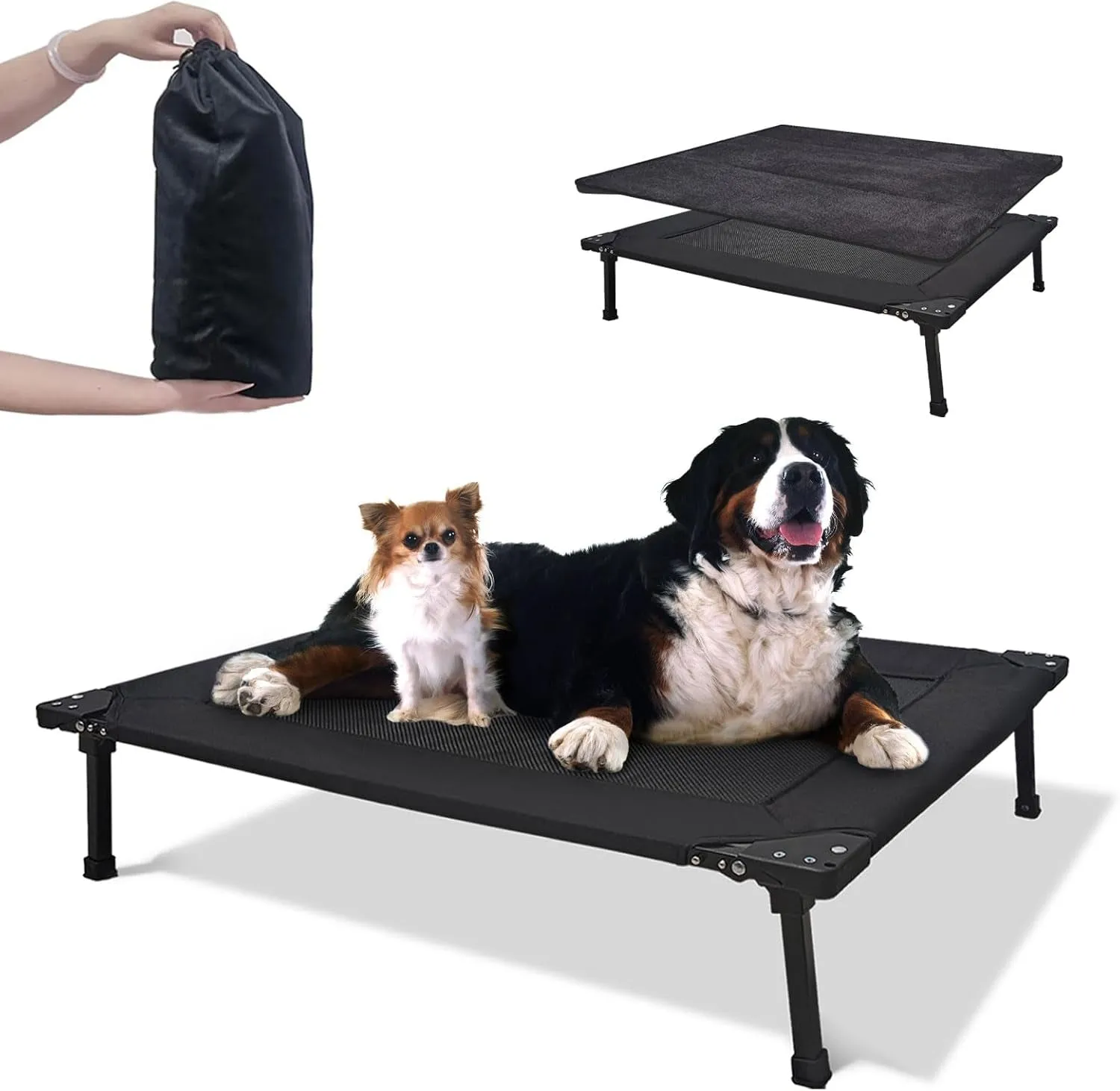 Hexagonal Foldable Outdoor Dog Bed – Cooling Elevated Cot