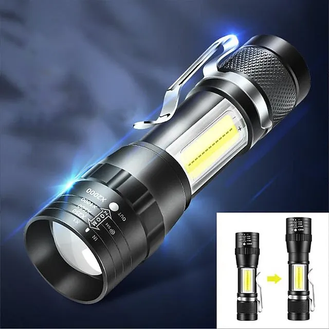 High Power Rechargeable Flashlight Mini Zoom Torch Outdoor Camping Strong Lamp Lantern Waterproof Tactical Flashlight