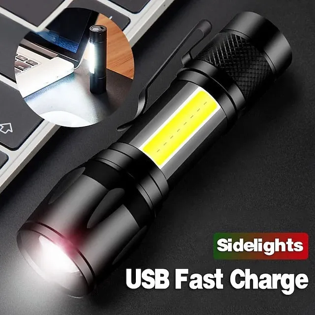 High Power Rechargeable Flashlight Mini Zoom Torch Outdoor Camping Strong Lamp Lantern Waterproof Tactical Flashlight