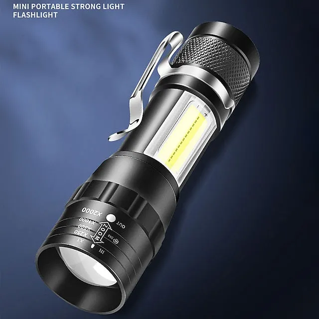 High Power Rechargeable Flashlight Mini Zoom Torch Outdoor Camping Strong Lamp Lantern Waterproof Tactical Flashlight