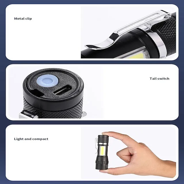 High Power Rechargeable Flashlight Mini Zoom Torch Outdoor Camping Strong Lamp Lantern Waterproof Tactical Flashlight