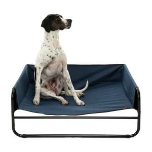 High Walled Outdoor Trampoline Pet Bed Cot - Blue