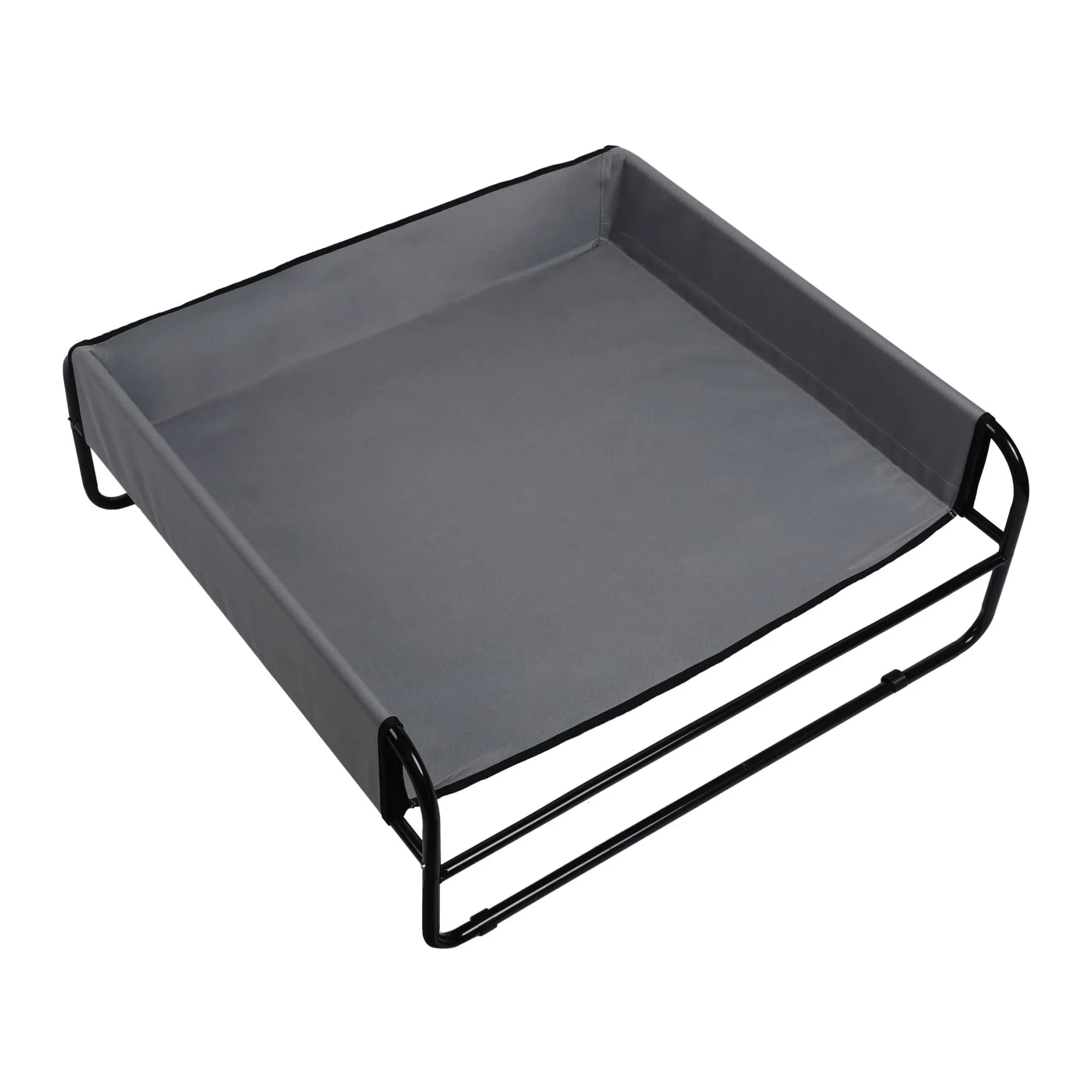 High Walled Outdoor Trampoline Pet Bed Cot - Grey