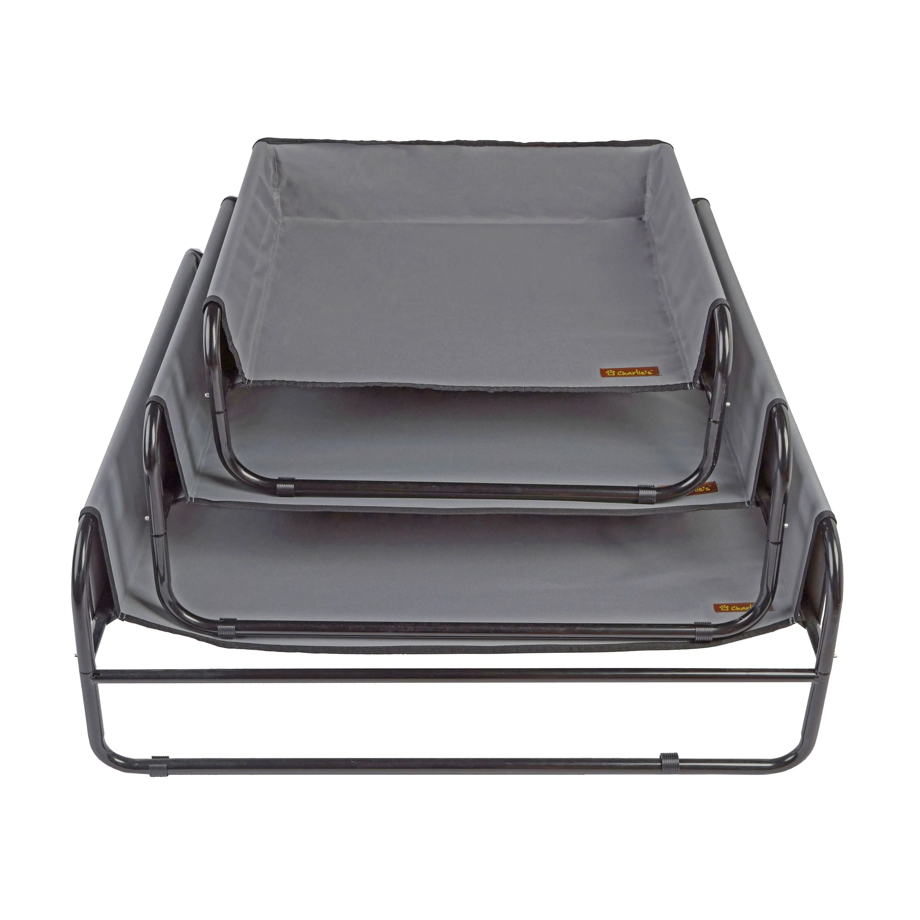 High Walled Outdoor Trampoline Pet Bed Cot - Grey