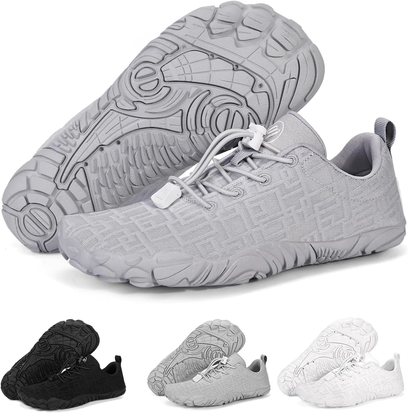 Hike Barefoot Shoes Womens Mens Footwear, Pro Water Shoe Women Men Barefoot Hiking Beach Grounding Shoes for Travel, Wide Toe Box Zero Drop Non-Slip Breathable Lightweight (Women 9.5 / Men 8.5)