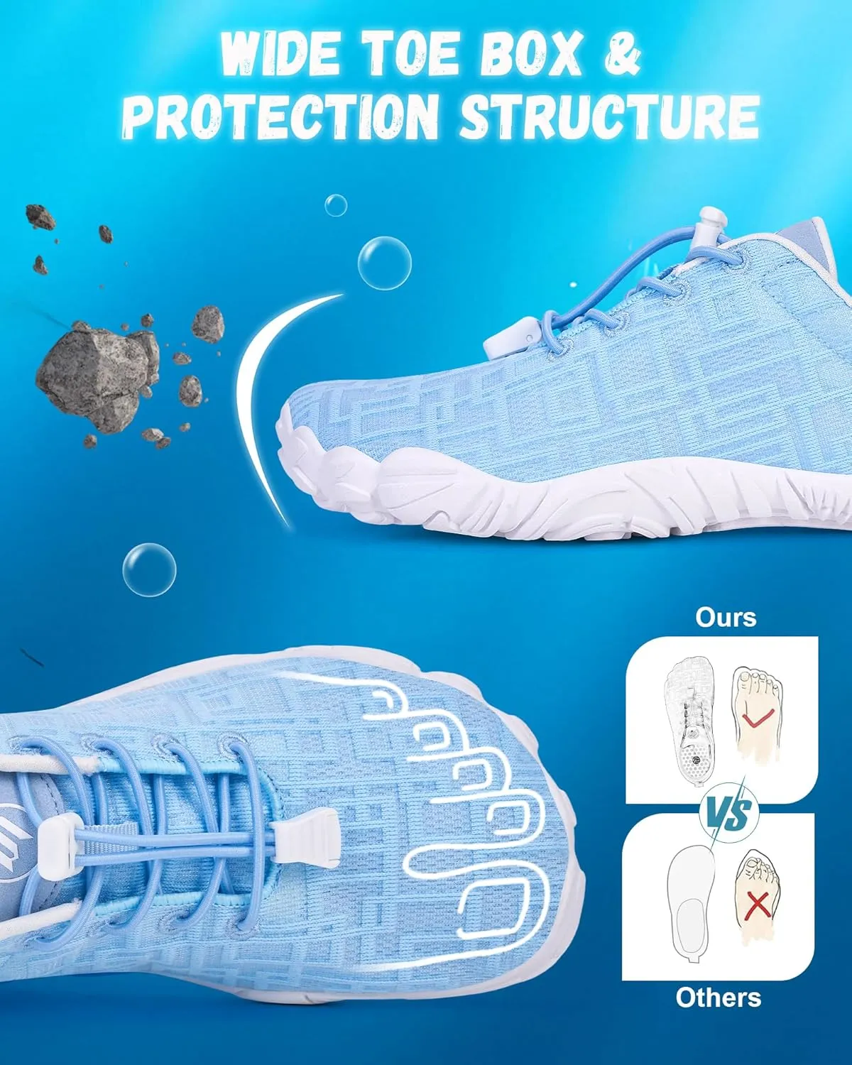 Hike Barefoot Shoes Womens Mens Footwear, Pro Water Shoe Women Men Barefoot Hiking Beach Grounding Shoes for Travel, Wide Toe Box Zero Drop Non-Slip Breathable Lightweight