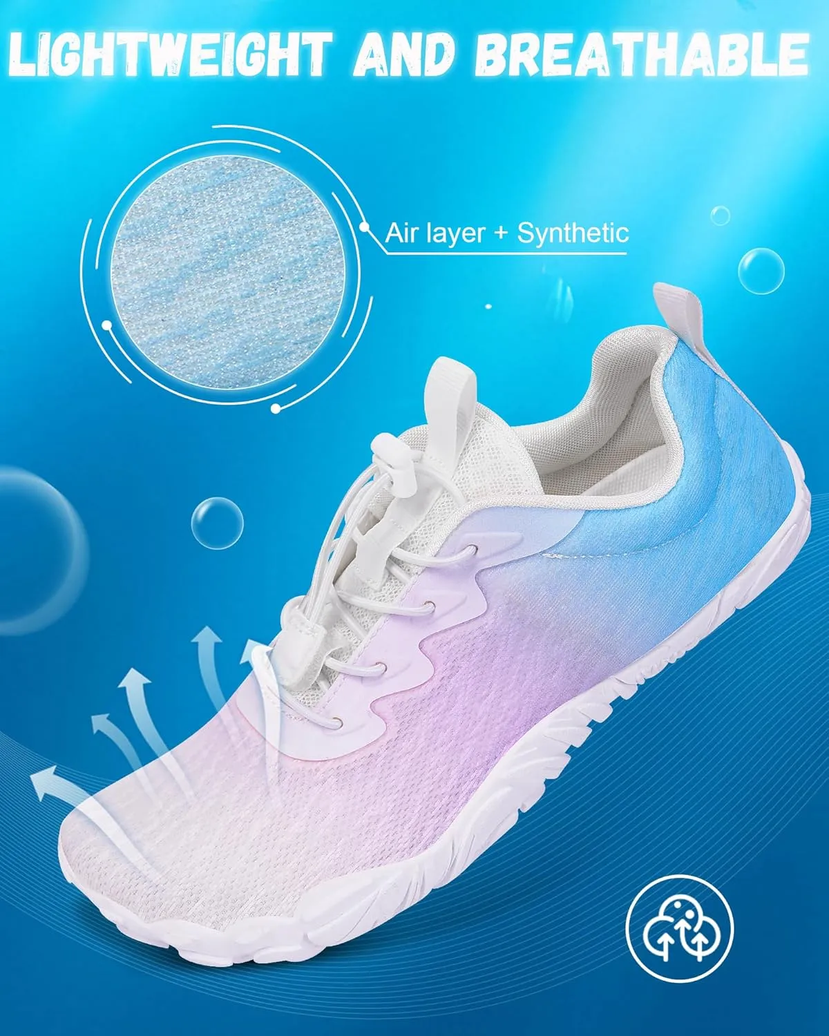 Hike Barefoot Shoes Womens Mens Footwear, Pro Water Shoe Women Men Barefoot Hiking Beach Grounding Shoes for Travel, Wide Toe Box Zero Drop Non-Slip Breathable Lightweight