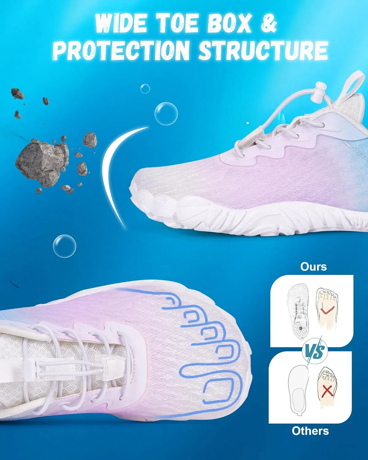 Hike Barefoot Shoes Womens Mens Footwear, Pro Water Shoe Women Men Barefoot Hiking Beach Grounding Shoes for Travel, Wide Toe Box Zero Drop Non-Slip Breathable Lightweight
