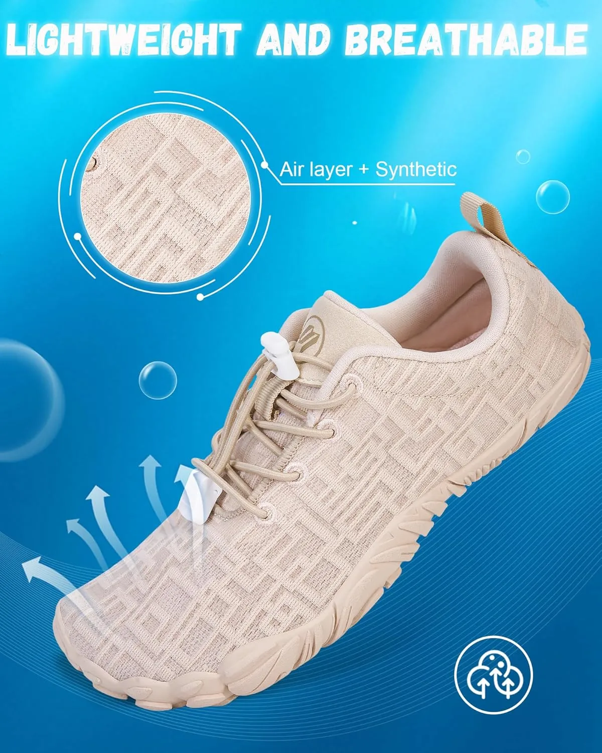 Hike Barefoot Shoes Womens Mens Footwear, Pro Water Shoe Women Men Barefoot Hiking Beach Grounding Shoes for Travel, Wide Toe Box Zero Drop Non-Slip Breathable Lightweight