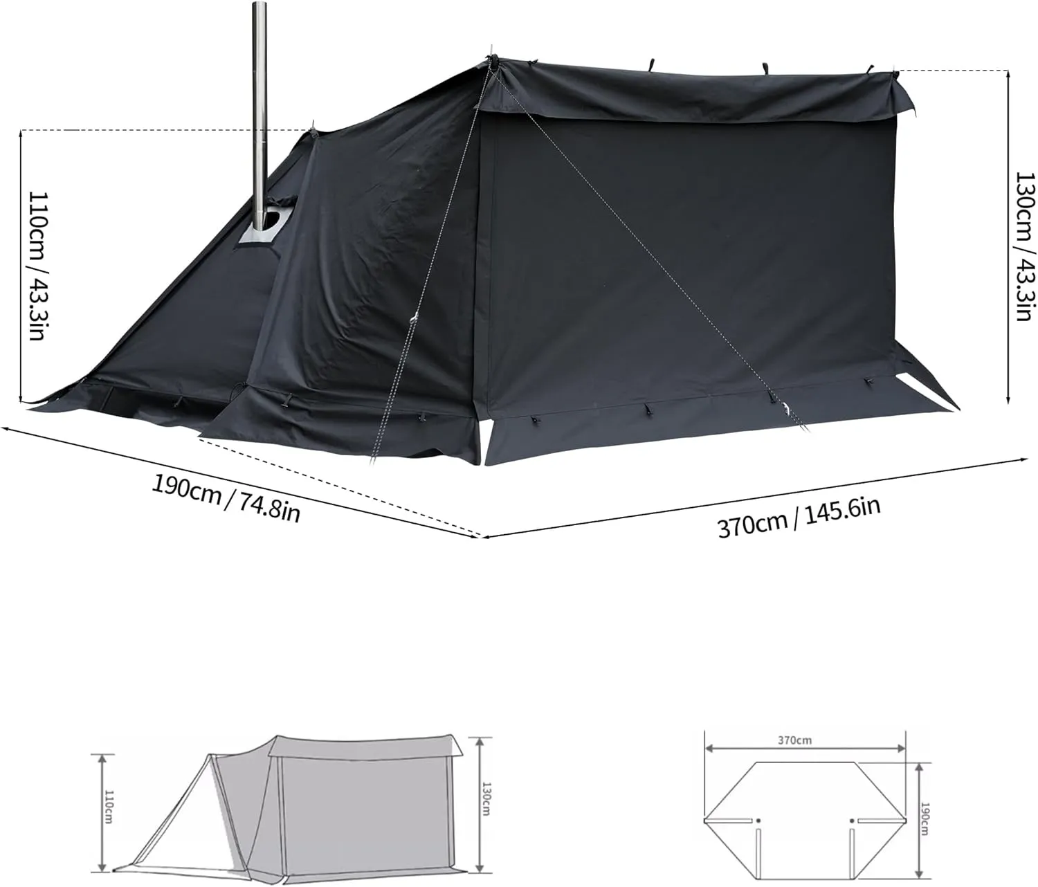 Himalaya Camping Tent Combination Pack, Hot Tent with Stove Jack Insulated Tent Outdoor Shelter for Camping Hiking