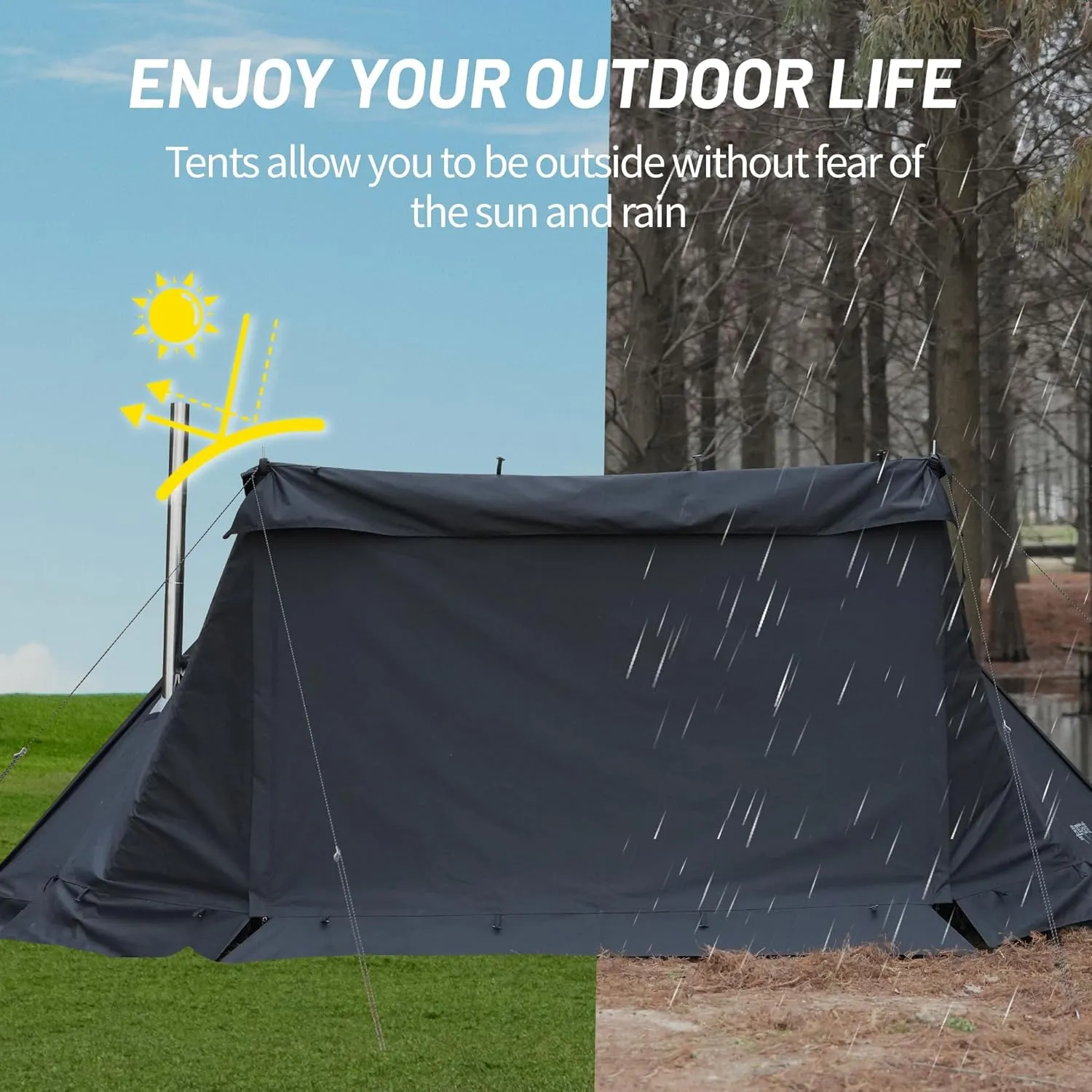Himalaya Camping Tent Combination Pack, Hot Tent with Stove Jack Insulated Tent Outdoor Shelter for Camping Hiking