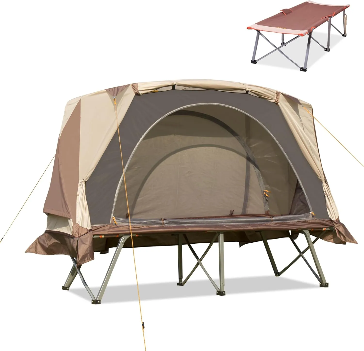 Himalaya Foldable Camping Cot with Tent，Single Person Folding Cot Combo Supports Campers up200lbs Portable Tent Fishing Tent with Carry Bag for Fishing Camping